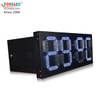Reloj de pared LED 88:88 de un solo segmento blanco impermeable de 12 pulgadas y 7 segmentos