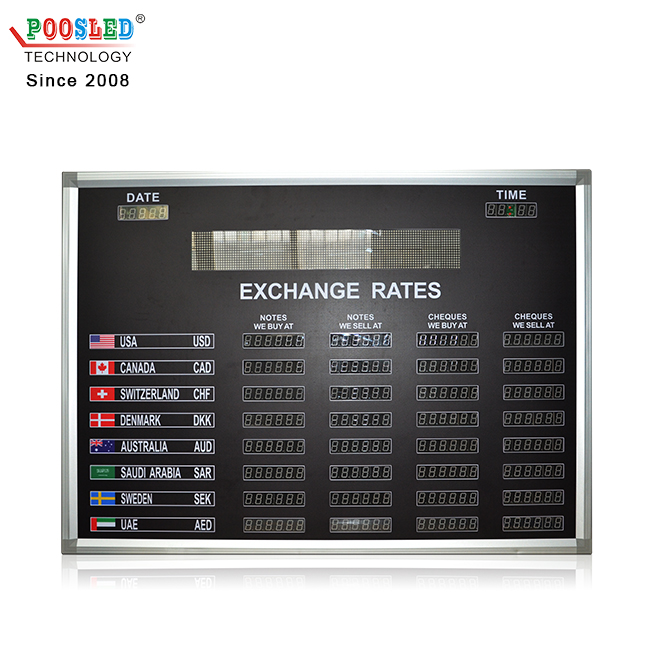 Tableros de tipos de cambio de primera calidad de 7 segmentos de 0,8 "para el banco