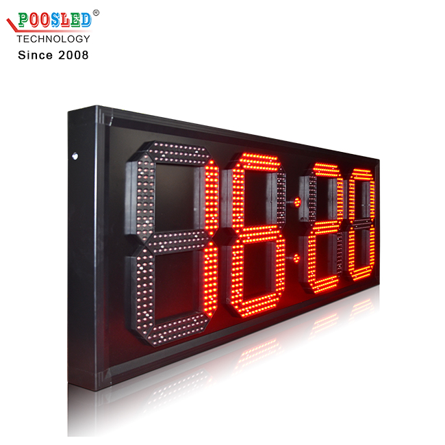 Exhibición llevada grande de la temperatura del reloj de pared digital al aire libre de la muestra del dígito de 7 segmentos