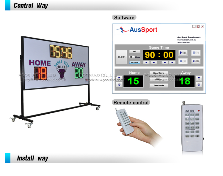 marcador digital de f&uacute;tbol led de 3 colores de ahorro de energ&iacute;a