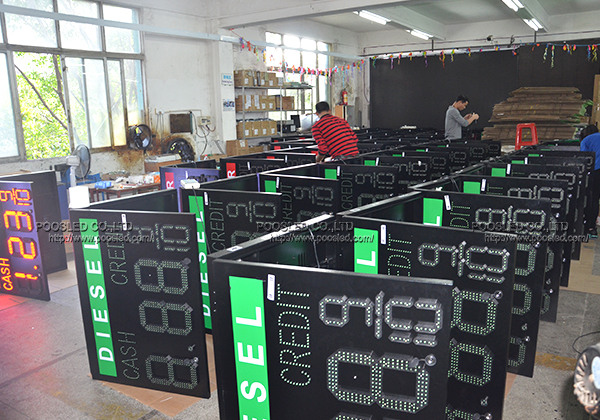 letrero led de gasolinera