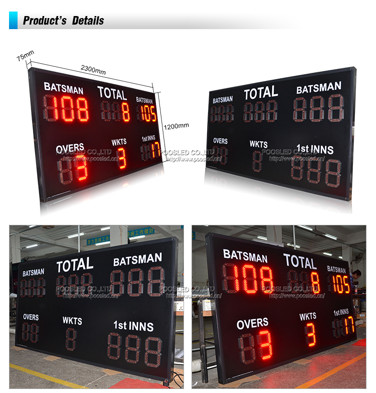 marcador de cricket led