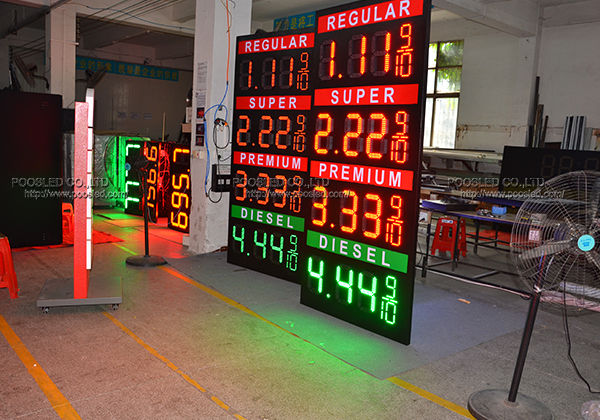 visualizaci&oacute;n de precio led de gasolinera