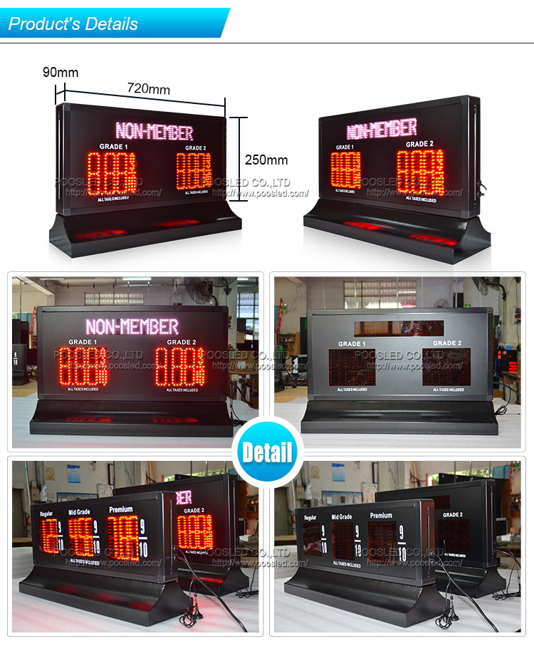 Se&ntilde;al de precio de gas topper de bomba LED