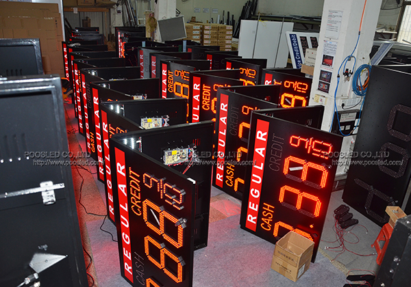 letrero de pantalla led de precio de gas