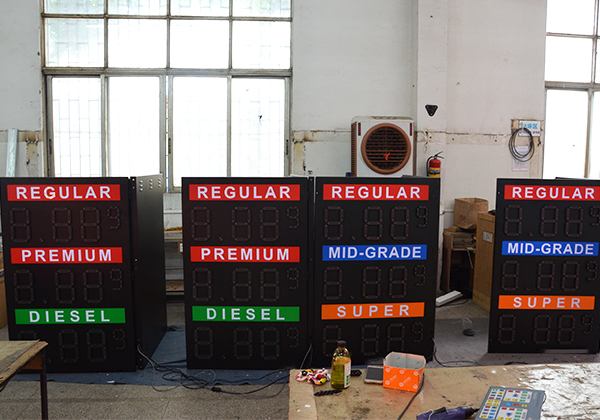 letrero de pantalla led de precio de gas