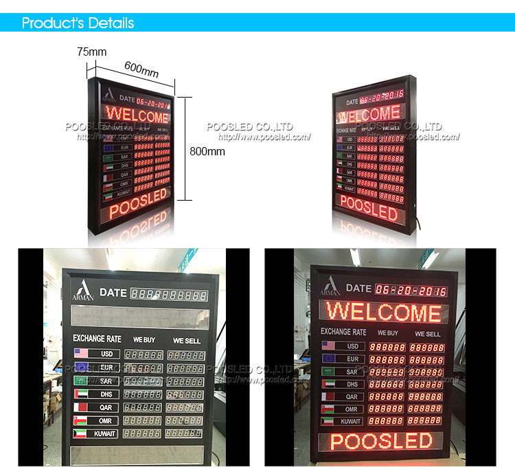 tablero de tipo de cambio led de tubo nixie