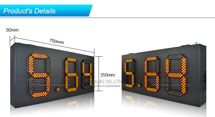 signo de precio de gas led gabinete de hierro impermeable al aire libre