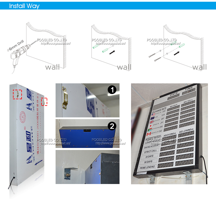 tablero electr&oacute;nico de tasa de cambio de moneda