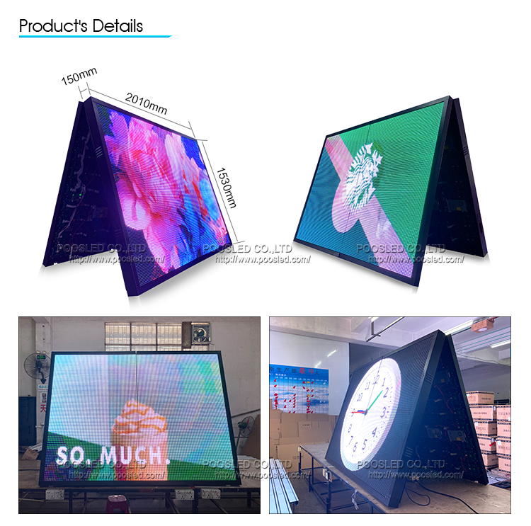 se&ntilde;al led de desplazamiento al aire libre de doble cara p10 led