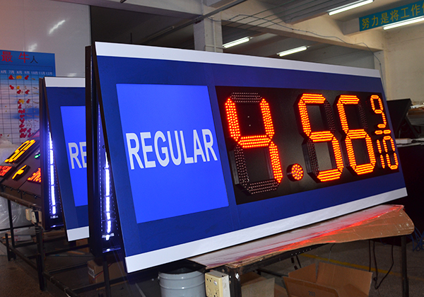 se&ntilde;al de precio led de gasolinera