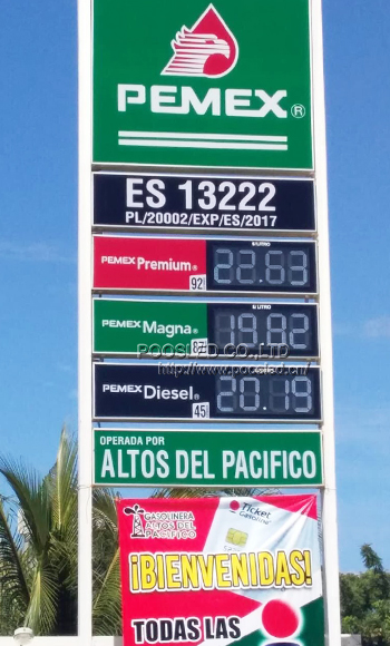 letrero led de gasolinera