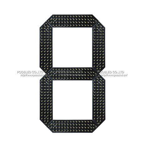 Pantalla LED de 7 segmentos de módulo de número grande amarillo de 20 pulgadas